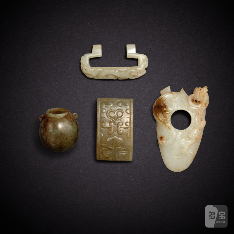 Four jade ornaments, Ming dynasty or earlier | 明或更早 玉飾四件